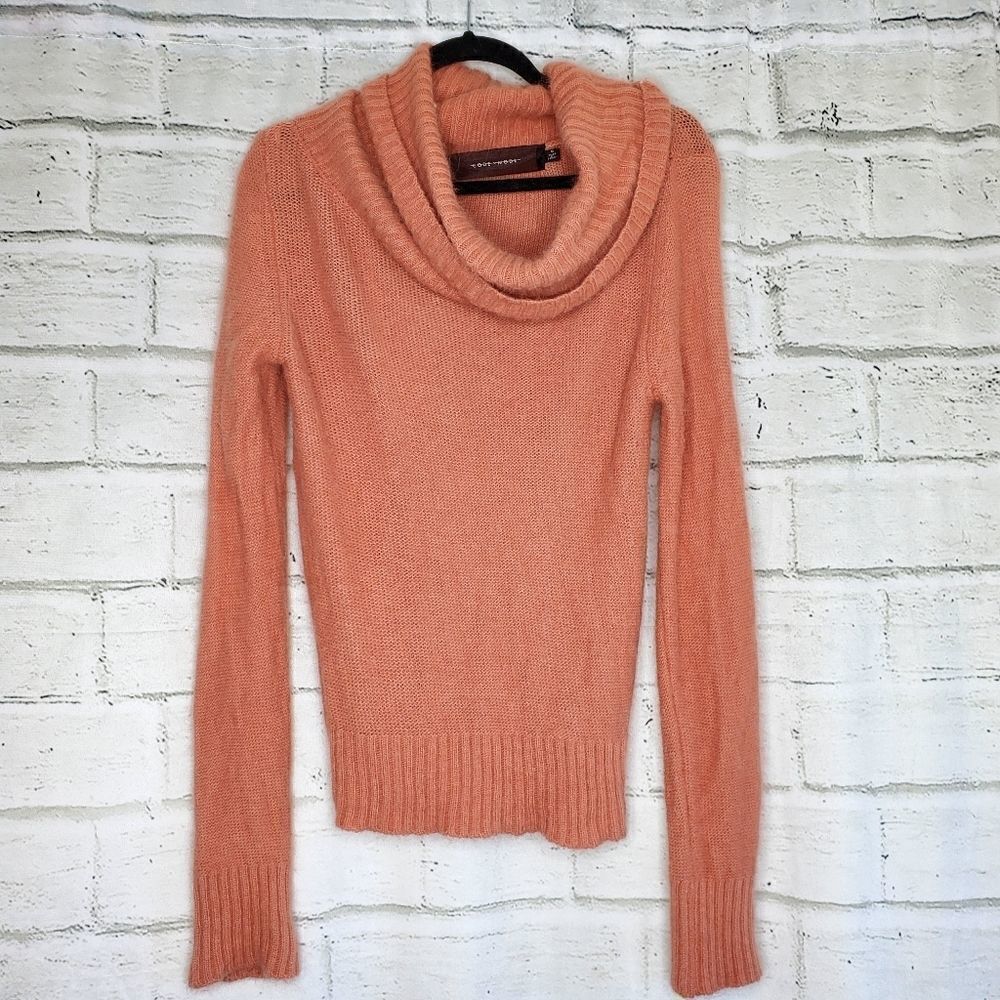 Code x mode Orange Fuzzy Cowl Neck Sweater medium